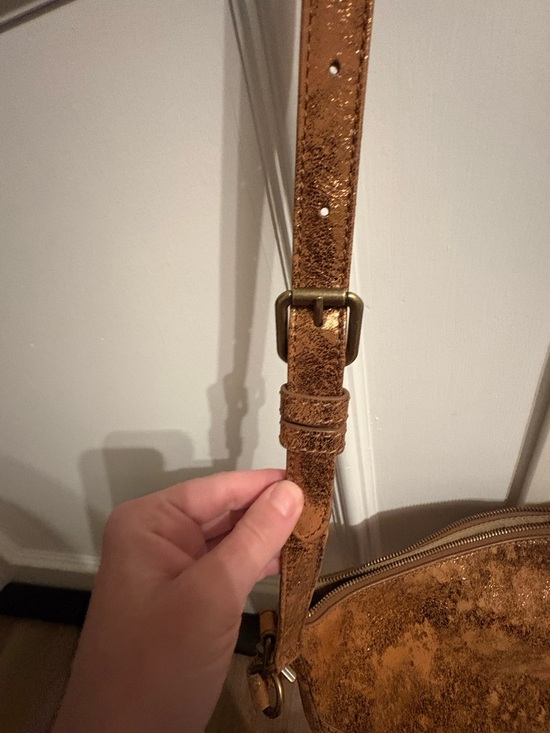 Frye Melissa Tan-Bronze Distressed Leather Crossbody - Picture 6 of 8